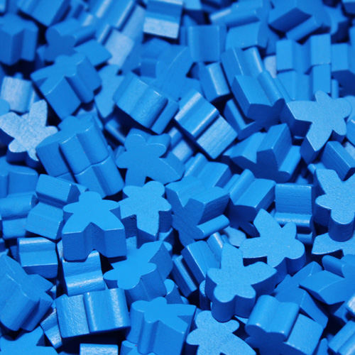 Blue Wooden Mini Meeples (12mm)