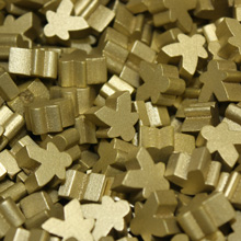 Metallic Gold Wooden Mini Meeples (12mm)