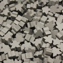 Grey Wooden Mini Meeples (12mm)