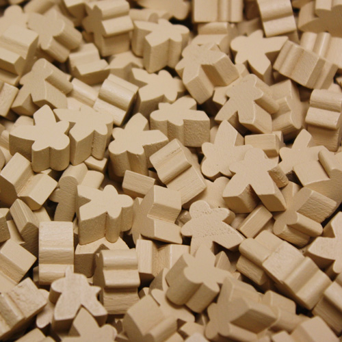 Tan Wooden Mini Meeples (12mm)