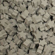 Grey Wooden Meeples (16mm)