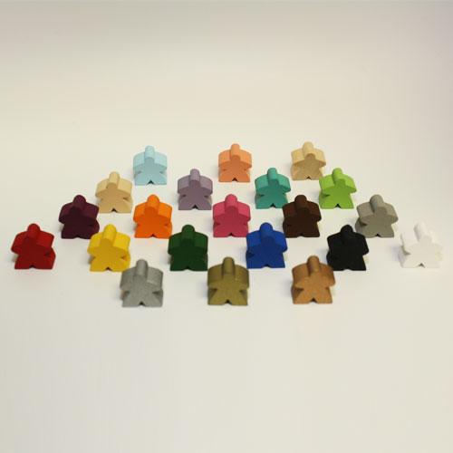 Sampler Pack of All Standard Wooden Meeples (16mm) - 1-of-each of all 21 colors!