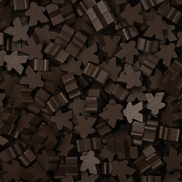 Dark Brown Wooden Mega Meeples (19mm)