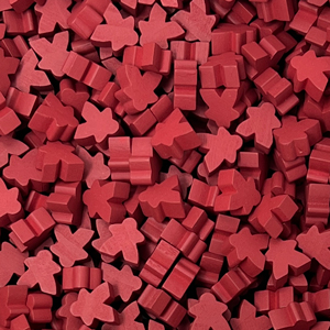 Red Wooden Mega Meeples (19mm)