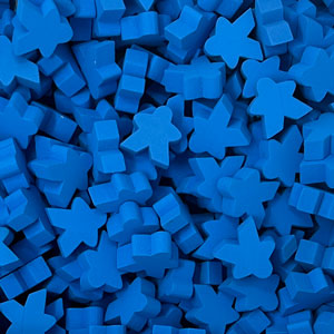 Blue Wooden Super Mega Meeples (24mm)