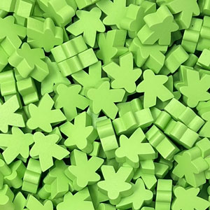 Lime Green Wooden Super Mega Meeples (24mm)