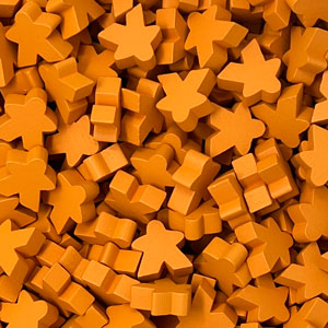 Orange Wooden Super Mega Meeples (24mm)