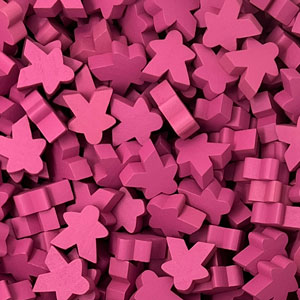 Pink Wooden Super Mega Meeples (24mm)