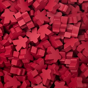 Red Wooden Super Mega Meeples (24mm)