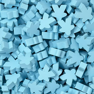 Sky Blue Wooden Super Mega Meeples (24mm) (Discontinued Color, also Damaged - see note)