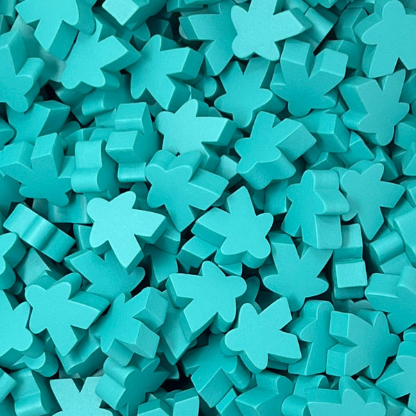 Turquoise Wooden Super Mega Meeples (24mm)