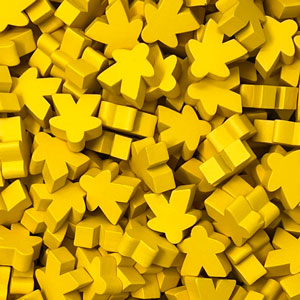 Yellow Wooden Super Mega Meeples (24mm)