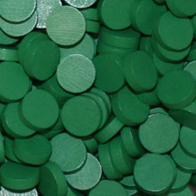 Green Wooden Discs (15mm x 4mm)