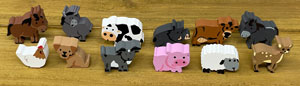 Sampler Set of Cute-Style Animals (12 pcs)