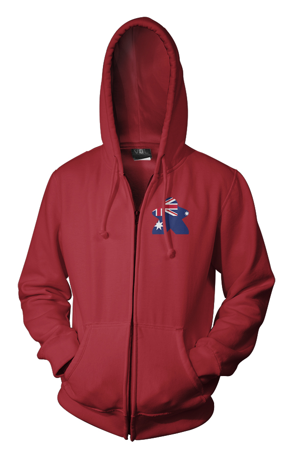 Full-Color Meeple Zippered Hoodie (Flag Series) - Australia