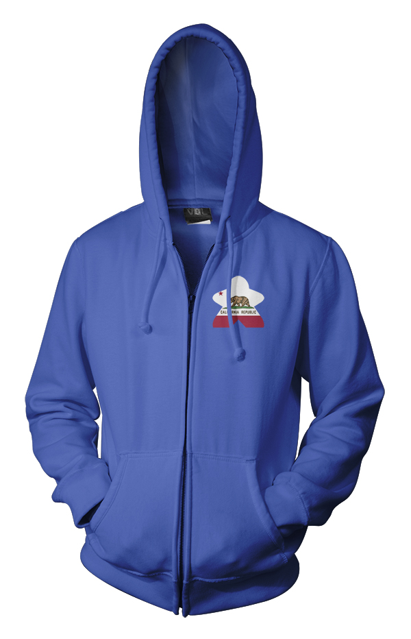 Full-Color Meeple Zippered Hoodie (Flag Series) - California