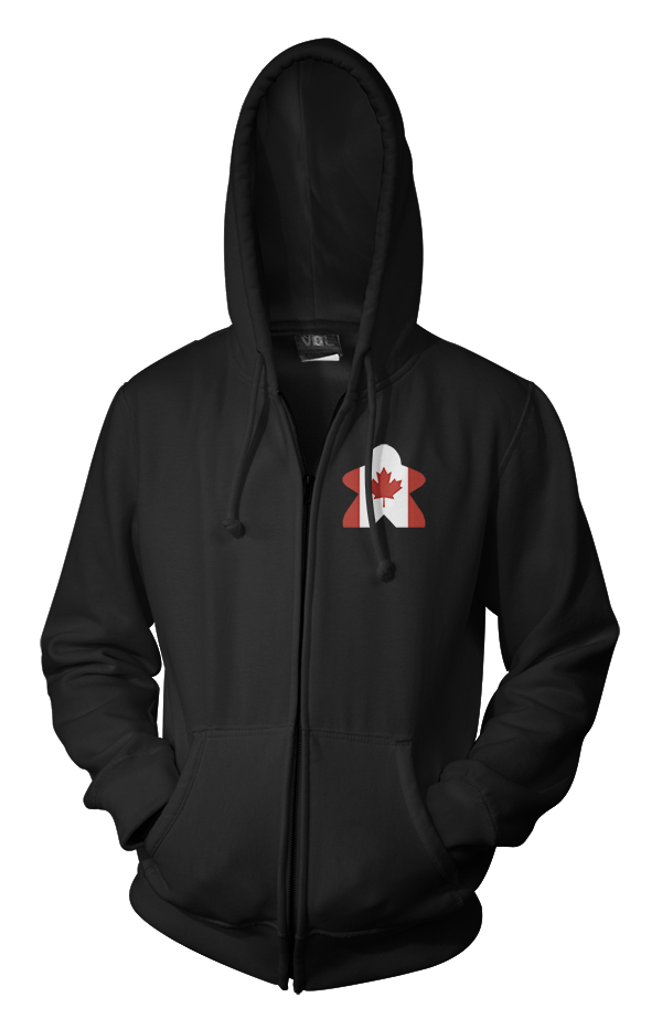 Full-Color Meeple Zippered Hoodie (Flag Series) - Canada