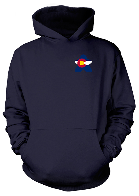 Full-Color Meeple Hoodie (Flag Series) - Colorado