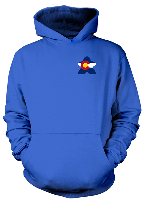 Full-Color Meeple Hoodie (Flag Series) - Colorado