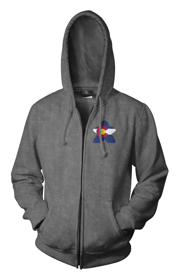 Full-Color Meeple Zippered Hoodie (Flag Series) - Colorado