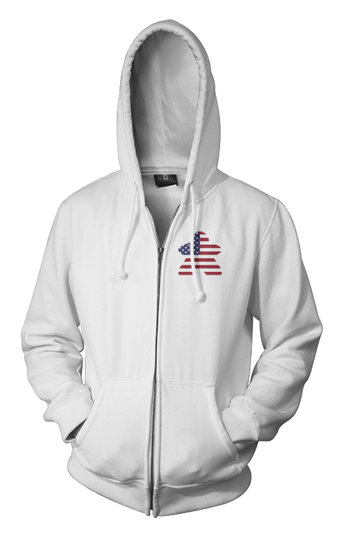 Full-Color Meeple Zippered Hoodie (Flag Series) - United States