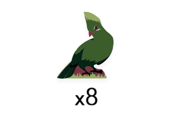 Knysna Turaco Meeples (8-pc set)