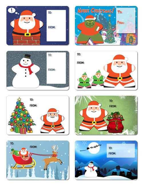 Sheet of 8 Large Christmas Gift Labels