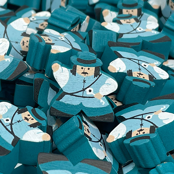 Waving Blue Keyper - Individual Character Meeple