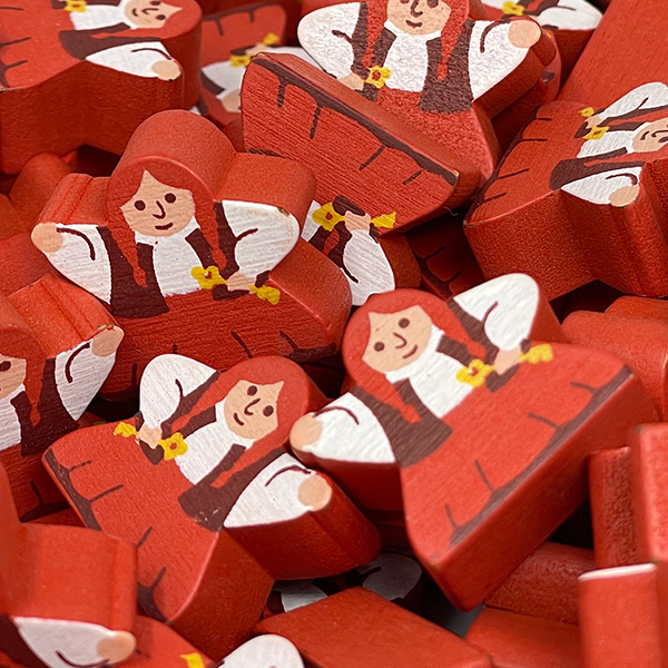 Waving Red Keyper - Individual Character Meeple