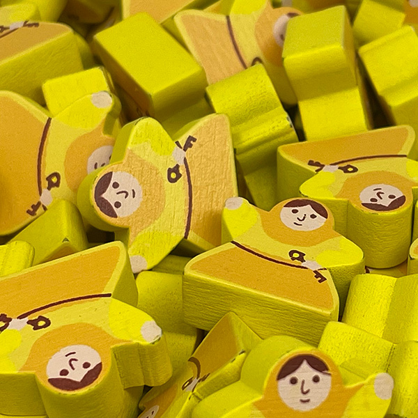 Waving Yellow Keyper - Individual Character Meeple