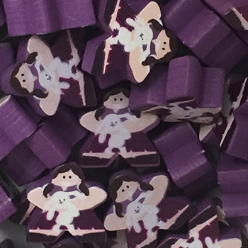 Purple Farmer Kid - Individual Character Meeple (FACTORY SECONDS)