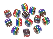 Transparent D6 Rainbow Dice (16mm)