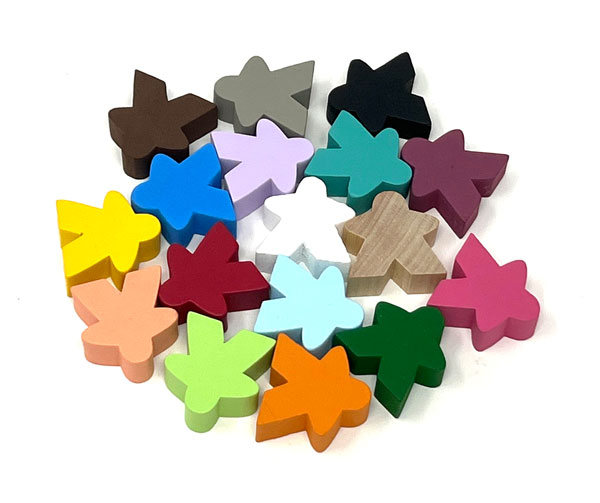 Sampler set of 17 Wooden Super Mega Meeples (24mm, 1-of-each)