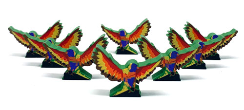 Rainbow Lorikeet Meeples (8-pc set)