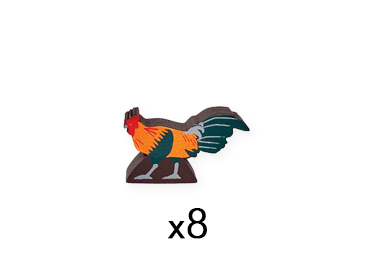 Red Junglefowl Meeples (8-pc set)