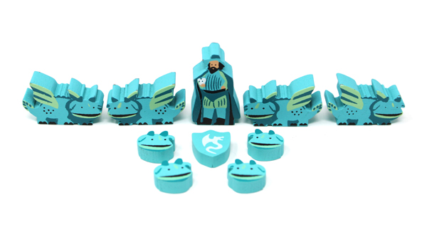 Wyrmspan Dragons, Dragon Heads, Explorer & Shield Upgrade - Teal Player (10 pcs)