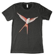 Scissor-Tailed Flycatcher Wingspan Tee [Charcoal/Black Unisex Tri-Blend]