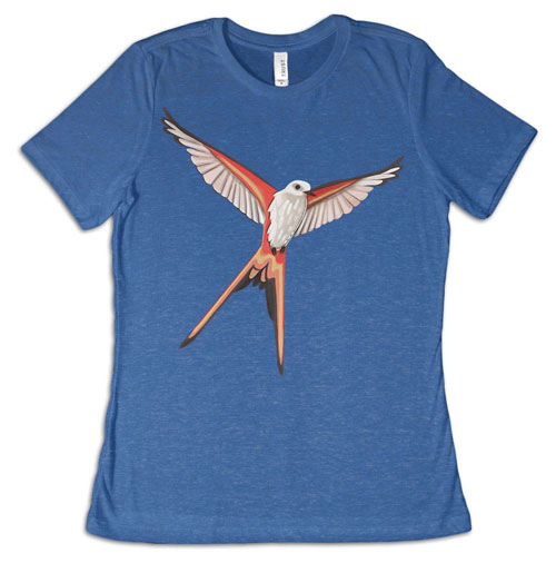 Scissor-Tailed Flycatcher Wingspan Tee [Royal Blue Ladies Tee]